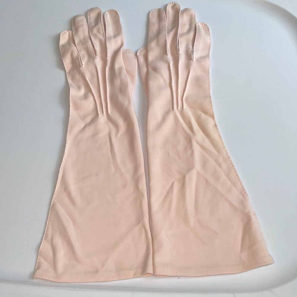 Vtg Stetson light pink long nylon gloves‎
